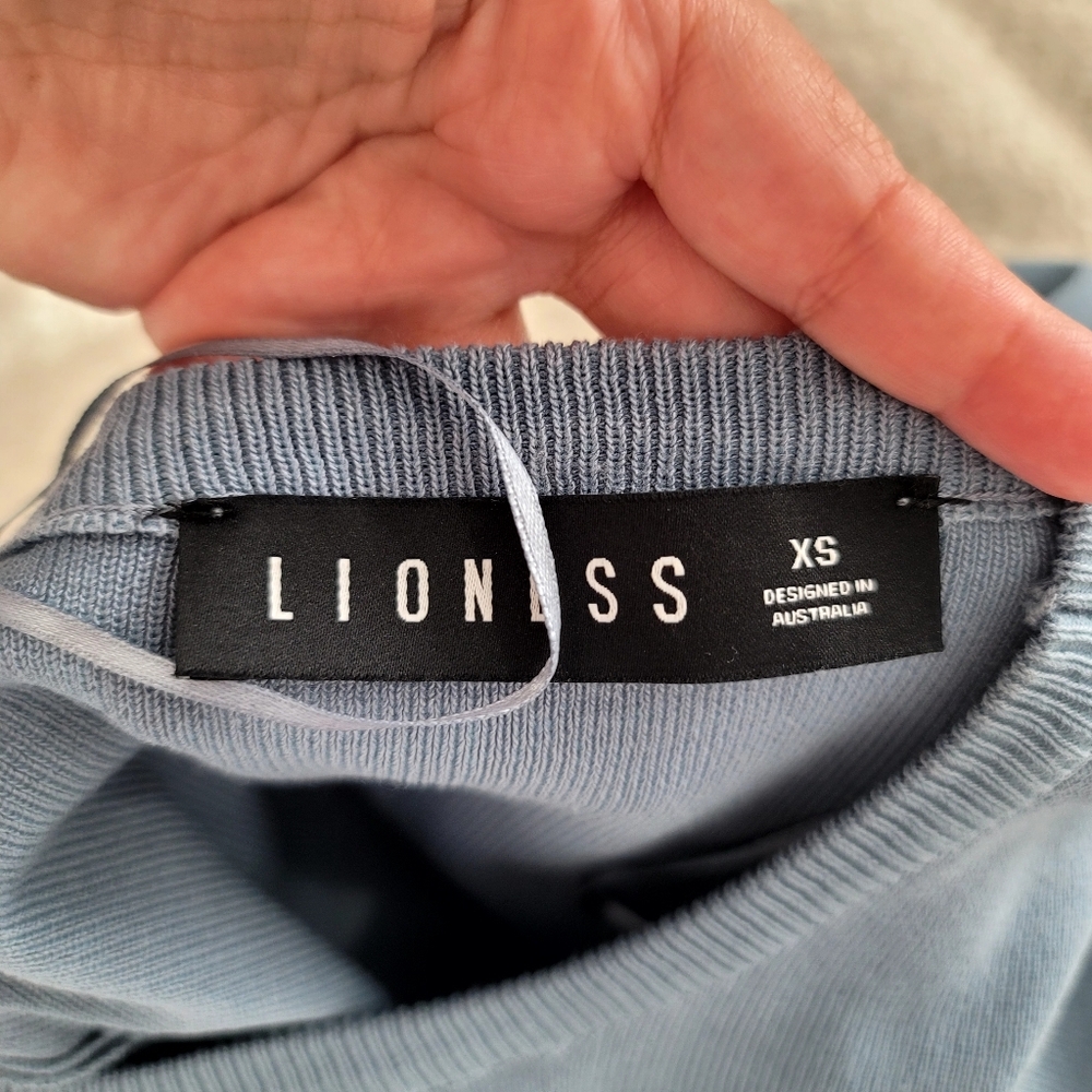Lioness Blue Military Minds Ruched Mini Dress Size XS Long Sleeve Bodycon - Picture 9 of 17